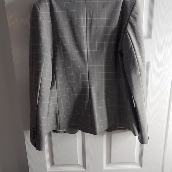 Express Light Gray Blazer with Subtle Pink Accents - Picture 4 of 4